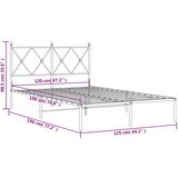  Metalni okvir za krevet s uzglavljem crni 120x190 cm | shoptok.hr