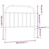 vidaXL Metalno uzglavlje bijelo 100 cm | shoptok.hr