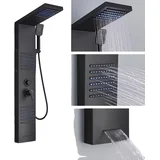 LED tuš panelni sistem, dvojna ročica, SPA šobe, črna 6004, (5000159203)