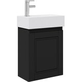 vidaXL Kopalniška omarica s tapo Črna 45,5 x 22,5 x 84 cm, (5000245424) | Shoptok.si