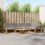  Set vanjskih sofa 6 kom. Bijela i svjetlosiva Poliester | shoptok.hr