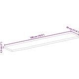 Stolna ploča sa živim rubom 180x30x2 5cm od masivnog drva manga | shoptok.hr