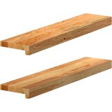  Okenske police 2 kosa svetlo rjava 70x15x2 cm trdna hrastovina | Shoptok.si