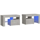  Noćni ormarići 2 kom s LED svjetlima boja betona 70x36 5x40 cm | shoptok.hr