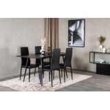 Venture Home Silar rastezljivi pravokutni blagovaonski stol 120 &amp;times; 80 cm, crni Slike