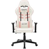 vidaXL Gaming stol belo in roza umetno usnje | Shoptok.si