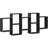 vidaXL Stenska polica črna 159x18x65 cm inženirski les | Shoptok.si