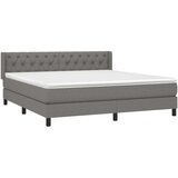  Box spring postelja z vzmetnico temno siva 160x200 cm blago, (20790700) | Shoptok.si