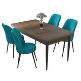 Hanah home set trpezarijski sto i 4 stolice nil baroque turquoise | ePonuda.com