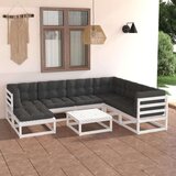  Sedežna garnitura 8-delna z blazinami trdna borovina | Shoptok.si