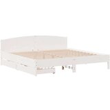 vidaXL Posteljni okvir brez vzmetnice bel 200x200 cm trdna borovina | Shoptok.si