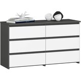 AKORD Cl100 Komoda, 6 Predalov, Siva/Bela, (5000332364) | Shoptok.si