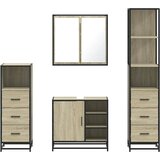  4-dijelni set kupaonskog namještaja boja hrasta sonome drveni | shoptok.hr
