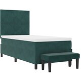 Krevet s kutijom s madracem i klupom tamnozelena 100x200 cm baršun | shoptok.hr