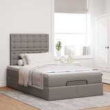  Otomanski okvir kreveta s madraca smeđesivi 120x200cm tkanine | shoptok.hr