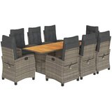  9-dijelni vrtni blagovaonski set sivi od poliratana Siva | shoptok.hr