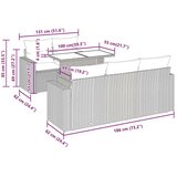 vidaXL 6-dijelni set vrtnih sofa s jastucima crni od poliratana | shoptok.hr