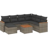  The Living Store Vrtna sedežna garnitura 8-delna z blazinami siv poli ratan - Vrtna Sedežna Garniture, (21451089) | Shoptok.si