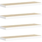  Plutajuće zidne police 4 kom hrast i bijele 90x23,5x3,8 cm MDF | shoptok.hr