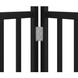 vidaXL Ograda za pse z vrati zložljiva 4 paneli črna 320 cm topolovina | Shoptok.si