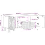 TV ormar s ladicama Smeđa 105 x 33 x 46 cm Čvrsto drvo manga | shoptok.hr