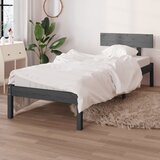  Okvir za krevet od masivne borovine sivi 100 x 200 cm | shoptok.hr