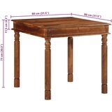 vidaXL Blagovaonski stol 80x80x77 cm puno drvo bagrem | shoptok.hr