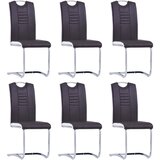Maison Chic Nihajni Jedilni stoli - Vzorci stoli 6 kosov rjavo umetno usnje A1604, (22031436) | Shoptok.si