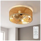 Plafonski ventilator 4xE27/40W/230V, prečnik 50 cm, bambus, sa daljinskim upravljačem