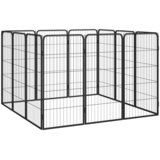  Ograda za pse s 12 panela crna 50 x 100 cm čelik obložen prahom | shoptok.hr