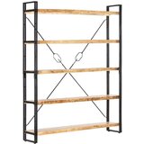 vidaXL knjižna omara 5-nadstropna 140x30x180 cm trden mangov les | Shoptok.si