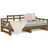  Izvlečna dnevna postelja medeno rjava borovina 2x(90x190) cm, (20601182) | Shoptok.si