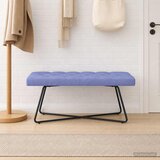  Klupa s gumbastim tkanjem Traper plava 110 x 40 x 46 cm Tkanina | shoptok.hr