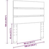  Uzglavlje s uzglavljem Bijelo 100 cm Konstruirano drvo | shoptok.hr