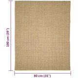 vidaXL Tepih od prirodnog sisala 80 x 100 cm | shoptok.hr