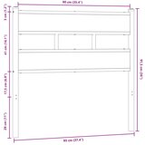 vidaXL Posteljno vzglavje rjavi hrast 90 cm jeklo in inženirski les | Shoptok.si