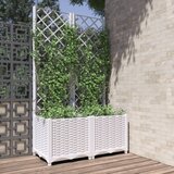 vidaXL Vrtna sadilica s rešetkom bijela 80 x 40 x 136 cm PP Cijene