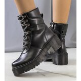 Gemre Black ankle boots with decorative lacing Hildel | Shoptok.si