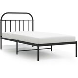 The Living Store Kovinski posteljni okvir z vzglavjem črn 100x190 cm - Posteljni Okvir, (21526466) | Shoptok.si