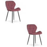 Mango stolica - tamnoružičasti baršun / crne noge x 2 | shoptok.hr