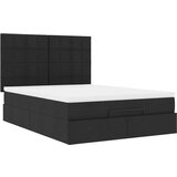 vidaXL Otomanski okvir kreveta s madracem crni 140x200cm od tkanine | shoptok.hr