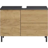 Tamno sivi ormarić za sudoper u dekoru hrasta 80x56 cm Salinas -