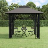 vidaXL Paviljon s stranskimi stenami antracit 300x300x270 cm jeklo Cene