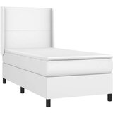 Box spring s madracem LED bijeli 100x200 cm umjetna koža | shoptok.hr