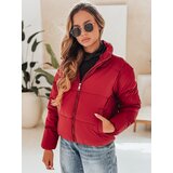DStreet Kurtka damska zimowa krótka GLAMVO puchowa z kapturem bordowa | Shoptok.si