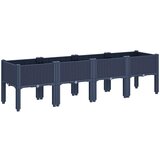  Vrtna sadilica s nogama plava siva 160 x 40 x 42 cm PP | shoptok.hr