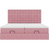 vidaXL Otomanski posteljni okvir z vzmetnicami roza 200x200cm žamet | Shoptok.si