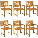  Vrtne stolice 6 pcs Prirodna Čvrsto drvo akacije | shoptok.hr