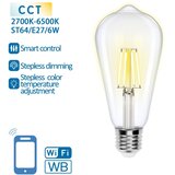 Aigostar led prigušiva sijalica filament ST64 E27/6W/230V 2700-6500K wi-fi | Eponuda.com
