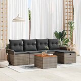  Sjedeća garnitura za vrt 6 kom. Siva Poli ratan 55 x 55 x 37 cm | Shoptok.si